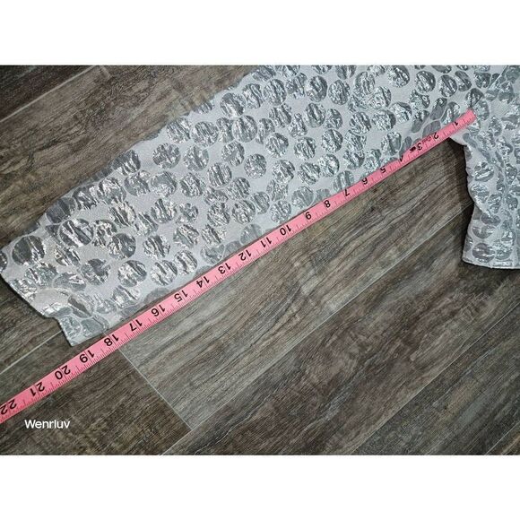 AJ Armani Jeans Cropped Fashion Jacket Rare Silver Chrome Abstract - Picture 2 of 7